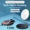 15W Qi Wireless Charger Pad for IPhone 12 13 pro max mini 11 XS 8 Mirror Fast Charging Samsung S20 With Retail Box