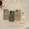 Luxus Retro einfarbig matt mit Halter Hülle für iPhone 14 13 12 11 Pro Max 7 8 Plus XS X XR SE 2022 Mini Soft Silikon Bumper Cover