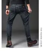 Jeans de jeans masculino Casual Cassic Elastic Men High Stretch Plus Size Tamanho Comprimento Completo calças de jeans reta Flap Pocket Zipper Fly Troushers 230313