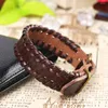 Bracelets porte-bonheur 2023 bijoux de mode rétro Long marron tressé Bracelet en cuir femme Simple manchette ceinture boucle Couple Pulseira