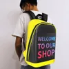 Sacos escolares LED Tela Backpack Backpack Business Laptop Bag Smart Wireless WiFi App Control Multi Função para homens 230313