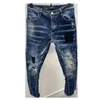 DSQ PHANTOM TURTLE Jeans da uomo Classic Fashion Jeans da uomo Hip Hop Rock Moto Mens Design casual Jeans strappati Distressed Skinny 238m