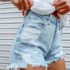 Women's Shorts Women's 2023 Summer High Street INS Net Red Playful Girl Pattern Printed Denim Ripped Fringed Pants