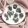 Biżuteria kobiety Pearl Crystal Button Pins Laria Bowknot Brooch Brooch Brooth Botochs Charm Drop dostawa weselna wydarzenia Dhwki