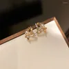 Boucles d'oreilles PANJBJ 925 argent Sterling géométrique diamant perle amour lumière luxe Simple personnalité oreille bijoux femmes