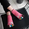 Femmes chaussettes 3 paires cinq doigts femme coton court Tube orteil dessin animé belle cheville japonaise avec orteils séparés