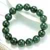 Chains Burmese Jade Natural A Cargo Bracelet Old Pit Seed Oil Green Beads Eb2995