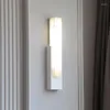 Wall Lamps FKL Chinese Style Marble Lamp Light Luxury Golden White Bedroom Bedside Aisle Study Room Living LED