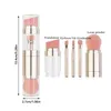 Pinceaux de maquillage 5 en 1 pour le maquillage quotidien, pinceaux cosmétiques portables créatifs pour fond de teint, sourcils, lèvres, fard à paupières, poudre libre