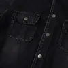 2023 Tute Punk Street Nero 2 pezzi Set di jeans per uomo Giacca di jeans con cappuccio primaverile e pantaloni elasticizzati con toppe strappate Abbigliamento da uomo vintage