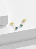 Boucles d'oreilles ZEMIOR 925 en argent sterling opale de feu pour les femmes élégant petit 3 couleurs boucle d'oreille anniversaire bijoux fins cadeau en vente