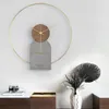 Relojes de pared, reloj nórdico de lujo, diseño moderno, Metal, creativo, de madera, decoración del hogar, reloj 3d silencioso dorado, decoración para sala de estar