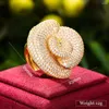Cluster Rings Soramoore Trendy 3 Detachable DIY Charm Big Flowers Saudi Arabic Dubai Ring Aretes De Mujer Modernos High Quality 2023
