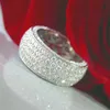 Anel de dedo oco completo AAAAA ZIRCON 925 STERLING SLATER ENGAGIENT BARGA RINGS PARA MÍRIES MENINOS PARTIM