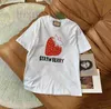 Kvinnors t-shirt designer harajuku grafisk t-shirt kort ärm söt jordgubbe äpple roligt tryckt mode casual vit n2p8