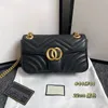 Marmont Luxury Bags Womens Bags 이탈리아 패션 브랜드 크기 22x6x13cm 모델 446744