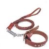 Dog Collars Pets Eight-strand Braided Cowhide Spring Leashes Outdoor Explosion-proof Leash Medium And Large Dogs