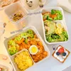 Обеденный посуда набор японского стиля Симпатичная пшеничная столочная коробка для ланч для детской школы взрослые рабочие портативный бенто с ложкой палочка для палочек для еды в микроволновке микроволновки
