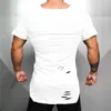 Men's T Shirts Brand Summer Clothing Fashion Cool Ripped Hole T-shirts Men Slim Fit Short Sleeve Tee Casual Hip Hop Fitness Tshirt Male