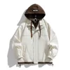 Men's Coat 2023 Hooded Sweatshirt Men's Trendy Fake two-piece set Casual Men's jacket