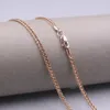 Chains Au750 Real 18K Rose Gold Chain Neckalce For Women Female 1.8mmW Hollow Wheat Choker Necklace 16''L Jewelry