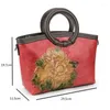 Abendtaschen Johnature Echtes Leder Luxus Handtaschen Frauen Tasche 2023 Retro Natur Rindsleder Handgemachte Prägung Schulter Crossbody