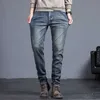 Jeans pour hommes Mingyu hiver polaire chaud Jeans hommes Vintage gris coton classique mince maigre mode Streetwear épais peluches Denim pantalon mâle Z0301