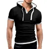 Men's Hoodies Dihope Summer Sweatshirt Male Plus Size Short Sleeve Sweatshirts Hooded Sling Tops Men Streetwear