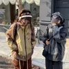 Kadın Ceketleri Deeptown Vintage Harajuku Moda Ceket Kadın Fermuar Kapşonlu Büyük Boyutlu Kore Giyim Windbreakers Estetik Kadın