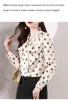 Dames blouses elastische twill satijnen zijden boog shirt dames 2023 lente jurk golf stip backing professionele moerbei top