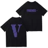 Vlone Men's Thirts Men and Women's Short Sleeve Reck Reck Brick Vervice Vervice Print Print Friends Bottom Fashion Hip Hop Louse Cirt