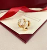 Kolczyki Mini Hoop Organizer Małe Kolczyki pozłacane 24-karatowym Carti Miłość Projektant Kolczyki Biżuteria Stal Srebrny Złota Róża Walentynki Święto Dziękczynienia Prezent