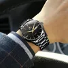 Montres-bracelets hommes Quartz montre-bracelet 30M étanche décontracté avec bracelet en acier inoxydable mode lumineux main mâle horloge