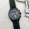 Nuevos relojes para hombre 42 mm de diámetro Seis puntadas Todo Dial Trabajo Reloj de cuarzo Top Marca de lujo Cronógrafo Reloj Cinturón de cuero Hombres Moda OME