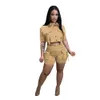 Bulk Wholesale Short Women's Tracksuit High Strecth Cargo Optifits Botton T-shirts and Pocket Shorts Streetwear 2023 Two 2 pièces Set Tracksuit 9451