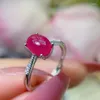 Cluster Rings Natural Burmese Ruby Ring Japanese And Korean Light Luxury Fashion Trend Opal Women's Niche Instagram Gift