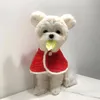 Dog Apparel Ins Christmas Pet Cloak Ears Hooded Bib Cape Warmth Maltese Year Party Clothing Fashion Design