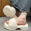 Zapatillas Moda Mujer EVA Plataforma ligera Tacones altos Antideslizante Fondo suave Inicio Piso Diapositivas Damas Zapatos de verano