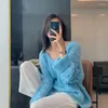 Swetry damskie JSXDHK Chic Spring Soft Mohair Loose Pullovers 2023 Fashion Women V Neck Yellow dzianin Dut Casual Sweter Kobieta