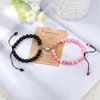 Strand Coeur Aimant Couple Bracelets Pour Femmes Hommes Mode Oeil De Tigre Volcanique Pierre Bracelet Amoureux Romantique Bijoux Cadeau De Vacances