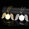 Hip Hop Angel Wings Custom Photo Pendant Necklace Bling Zircon Diamond Jewelry