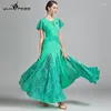 Stage Wear Ballroom Dance Women Modern Costumes Girl's Waltz Tango Performance Uniforms Social Full-skirt Lace Dress S9012