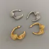 Hoop Earrings 2023 Design Coil Thread Golden Silver Color Metal Irregular Round Weave For Women Ear Accessories