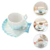 Cups Saucers 1 Set Cup Afternoon Tea Holder Ceramic Coffee Nordic Style Mugg för El Home