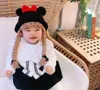 Caps Hats Cute Baby Girl Boy Bucket Hat Hair Pigtail Braid Wig Cap Winter Warm Crochet Knit Children Kids Girls Hats and Caps Black 230313