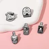 Brooches Skull Skeleton Bone Cranium Enamel Pins Punk Here Today Gone Tomorrow Backpack Hat Badge Jewelry Gift Friend Wholesale