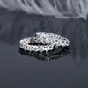 Hoop Earrings Hoops 925 Sterling Silver Real 3mm Moissanite Stud For Women Sparkling Jewelry Gifts With GRA Certificate