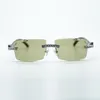XL diamond cool sunglasses 3524031 with natural original wooden legs and 57 mm cut lens