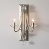 Vägglampa amerikanska land kristalllampor sovrum vardagsrum sconces antik guld silver färg hem deco belysningar ac 110v 220v