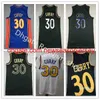 Maillots de basket-ball 23 Stephen Curry 30 Thompson 11 Edition Earned City Stithched Respirant Bleu Marine Blanc Noir Jaune short